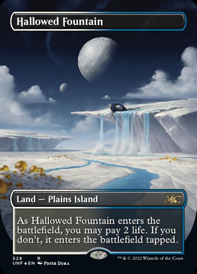 Hallowed Fountain (Borderless) (Galaxy Foil) [Unfinity] | Dragon's Lair Comics and Fantasy Houston TX