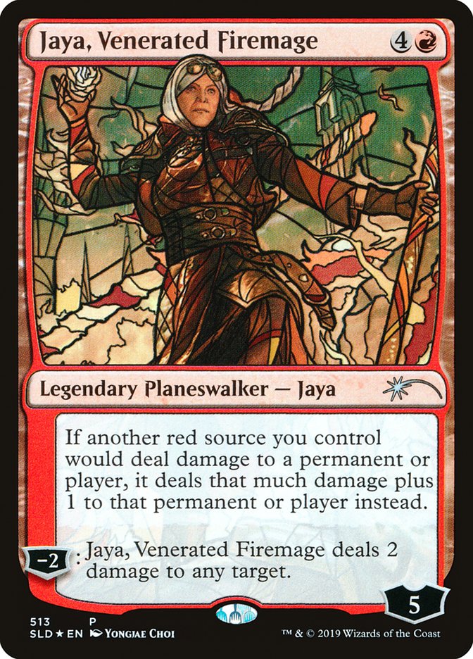 Jaya, Venerated Firemage (Stained Glass) [Secret Lair Drop Promos] | Dragon's Lair Comics and Fantasy Houston TX