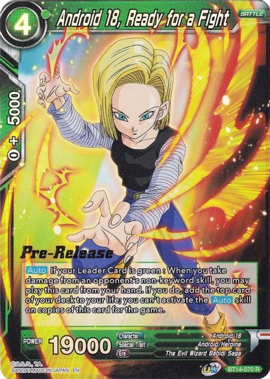 Android 18, Ready for a Fight (BT14-070) [Cross Spirits Prerelease Promos] | Dragon's Lair Comics and Fantasy Houston TX