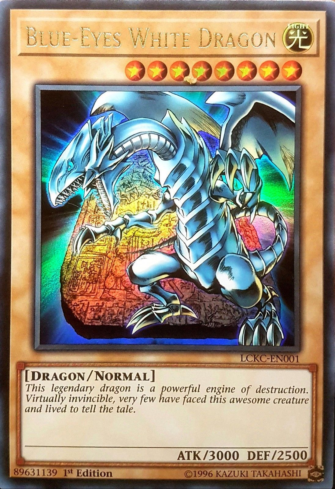 Blue-Eyes White Dragon (Version 4) [LCKC-EN001] Ultra Rare | Dragon's Lair Comics and Fantasy Houston TX