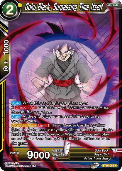 Goku Black, Surpassing Time itself (BT16-088) [Realm of the Gods] | Dragon's Lair Comics and Fantasy Houston TX