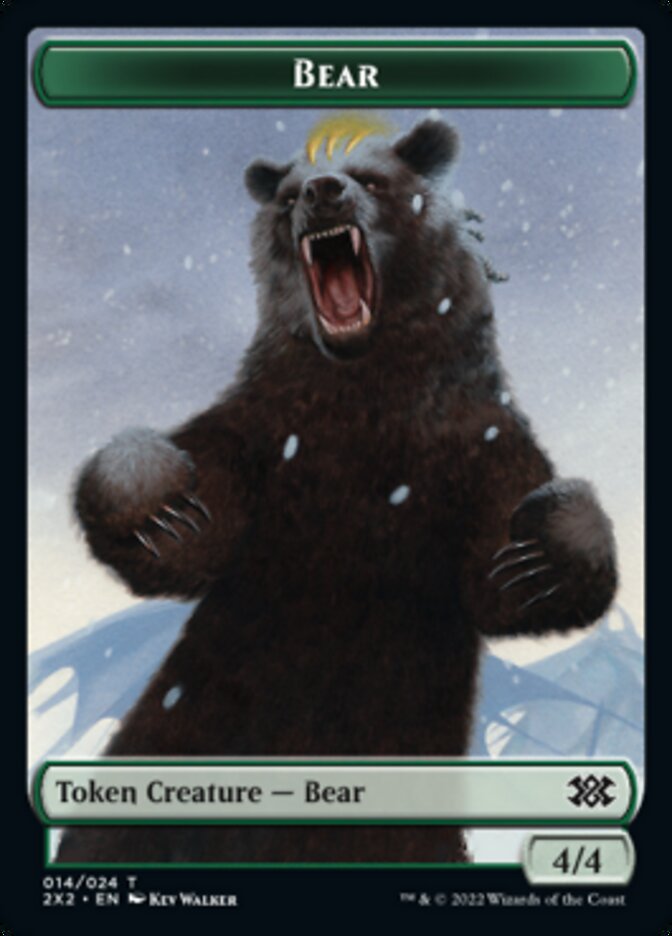 Bear // Monk Double-Sided Token [Double Masters 2022 Tokens] | Dragon's Lair Comics and Fantasy Houston TX