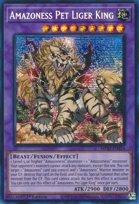 Amazoness Pet Liger King [MP23-EN224] Prismatic Secret Rare | Dragon's Lair Comics and Fantasy Houston TX