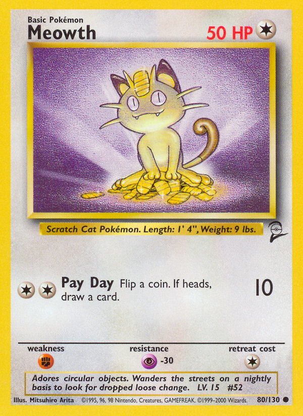 Meowth (80/130) [Base Set 2] | Dragon's Lair Comics and Fantasy Houston TX