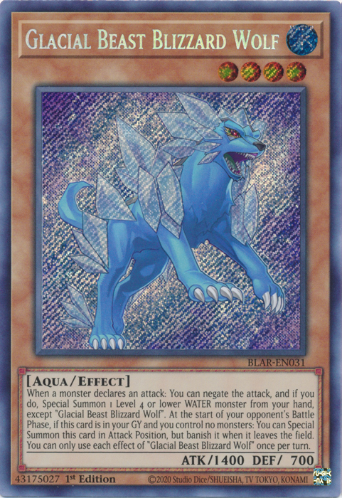 Glacial Beast Blizzard Wolf [BLAR-EN031] Secret Rare | Dragon's Lair Comics and Fantasy Houston TX