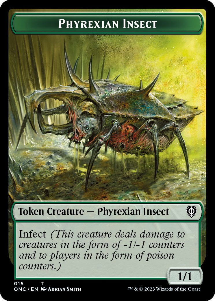 Phyrexian Mite // Phyrexian Insect Double-Sided Token [Phyrexia: All Will Be One Commander Tokens] | Dragon's Lair Comics and Fantasy Houston TX