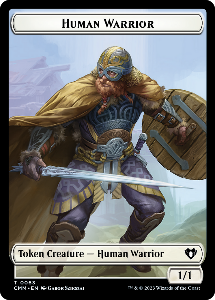 Human Warrior // Zombie Army Double-Sided Token [Commander Masters Tokens] | Dragon's Lair Comics and Fantasy Houston TX