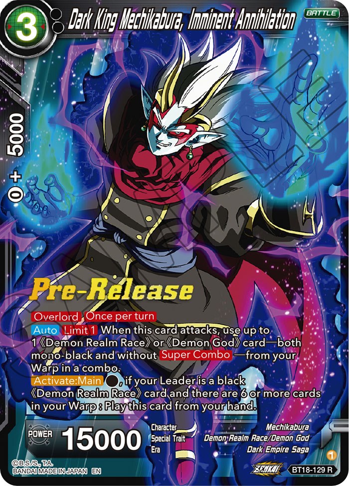 Dark King Mechikabura, Imminent Annihilation (BT18-129) [Dawn of the Z-Legends Prerelease Promos] | Dragon's Lair Comics and Fantasy Houston TX