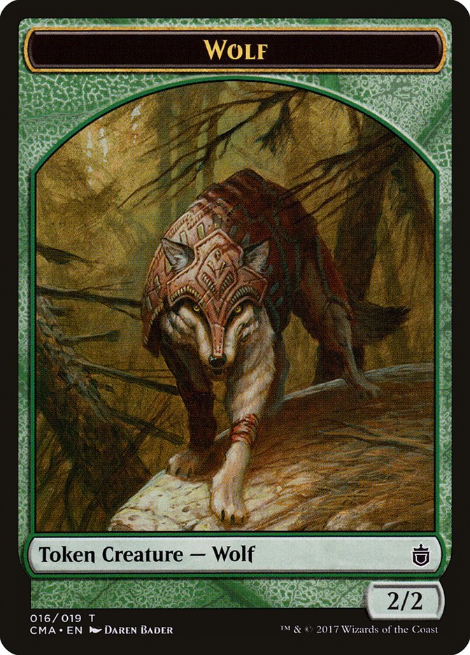 Wolf Token (016/019) [Commander Anthology Tokens] | Dragon's Lair Comics and Fantasy Houston TX