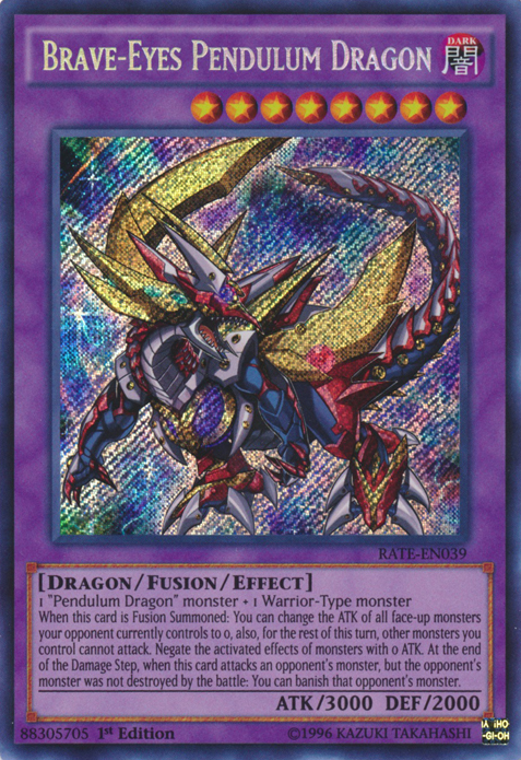 Brave-Eyes Pendulum Dragon [RATE-EN039] Secret Rare | Dragon's Lair Comics and Fantasy Houston TX