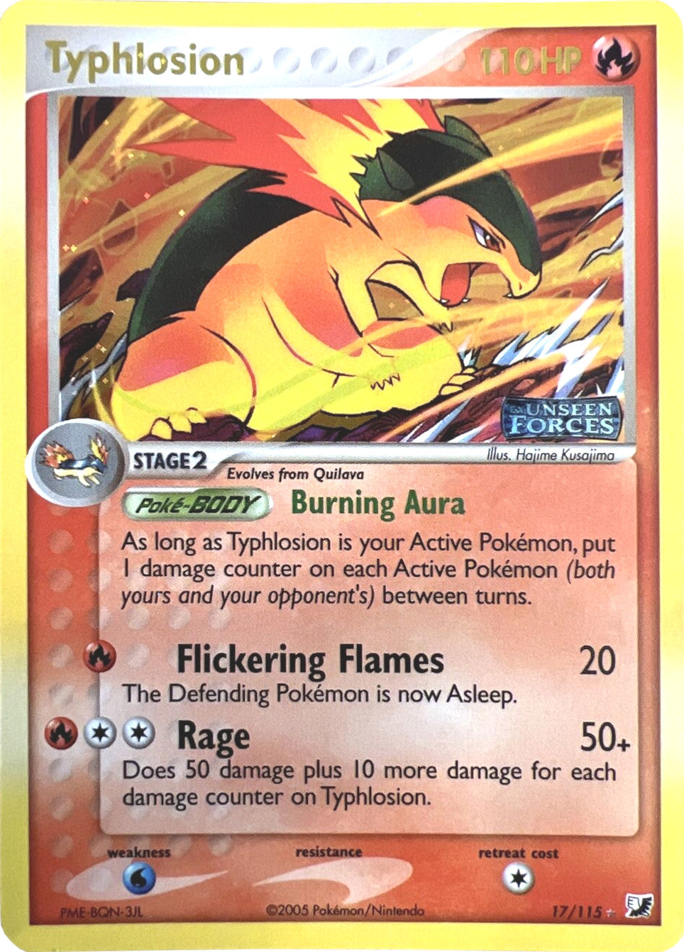 Typhlosion (17/115) (Stamped) [EX: Unseen Forces] | Dragon's Lair Comics and Fantasy Houston TX