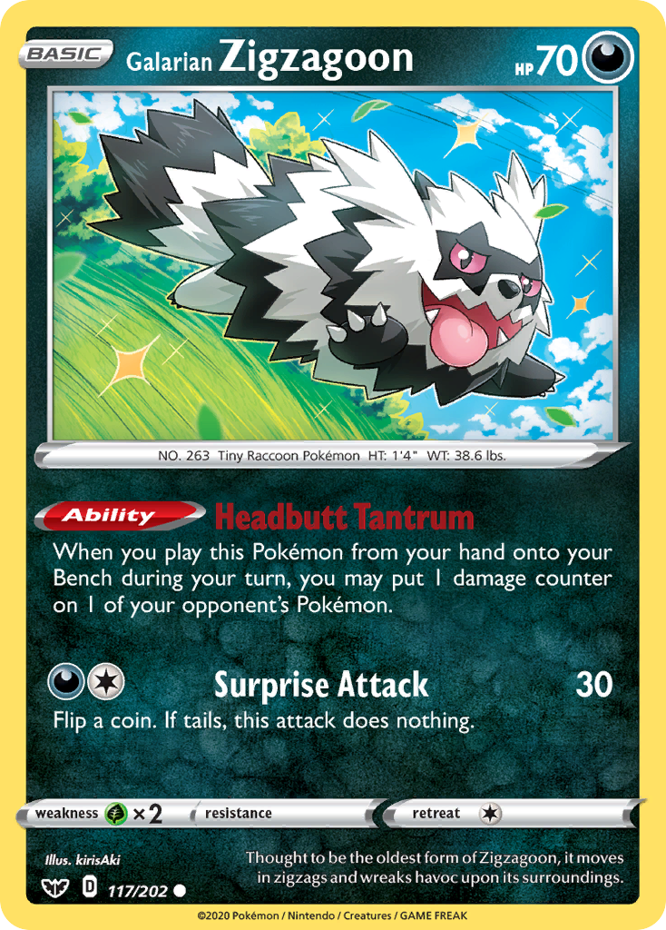 Galarian Zigzagoon (117/202) [Sword & Shield: Base Set] | Dragon's Lair Comics and Fantasy Houston TX