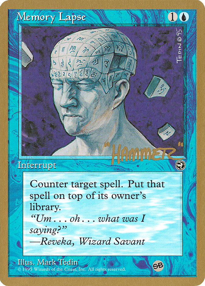 Memory Lapse (Runes) (Shawn "Hammer" Regnier) (SB) [Pro Tour Collector Set] | Dragon's Lair Comics and Fantasy Houston TX