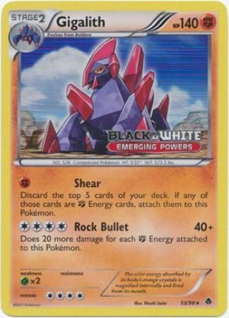 Gigalith (53/98) (Prerelease Promo) [Black & White: Black Star Promos] | Dragon's Lair Comics and Fantasy Houston TX