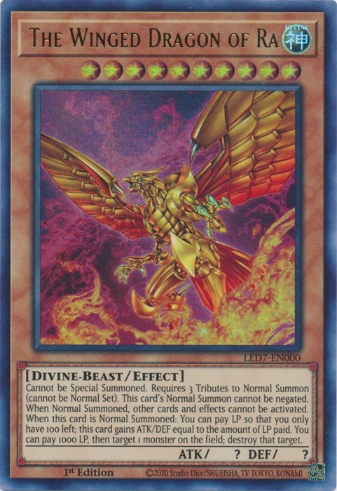 The Winged Dragon of Ra (Alternate Art) [LED7-EN000] Ultra Rare | Dragon's Lair Comics and Fantasy Houston TX