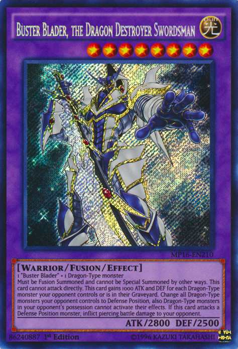 Buster Blader, the Dragon Destroyer Swordsman [MP16-EN210] Secret Rare | Dragon's Lair Comics and Fantasy Houston TX