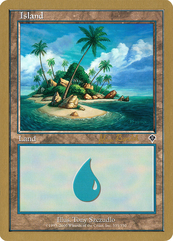 Island (ab335b) (Alex Borteh) [World Championship Decks 2001] | Dragon's Lair Comics and Fantasy Houston TX