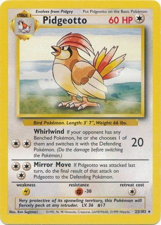 Pidgeotto (22/102) [Base Set Unlimited] | Dragon's Lair Comics and Fantasy Houston TX