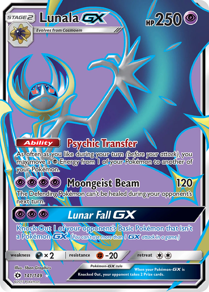 Lunala GX (141/149) [Sun & Moon: Base Set] | Dragon's Lair Comics and Fantasy Houston TX