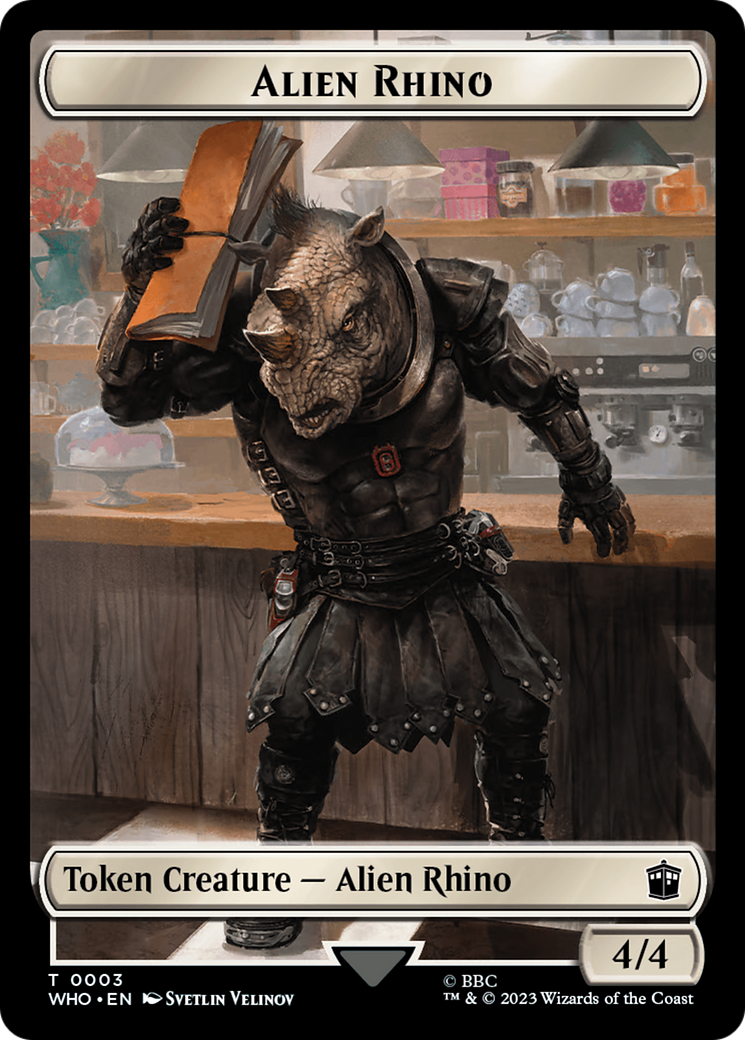 Alien Rhino // Alien Warrior Double-Sided Token [Doctor Who Tokens] | Dragon's Lair Comics and Fantasy Houston TX