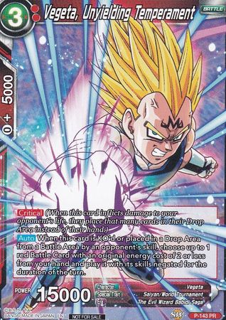 Vegeta, Unyielding Temperament (Power Booster: World Martial Arts Tournament) (P-143) [Promotion Cards] | Dragon's Lair Comics and Fantasy Houston TX