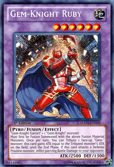 Gem-Knight Ruby [HA05-EN019] Secret Rare | Dragon's Lair Comics and Fantasy Houston TX