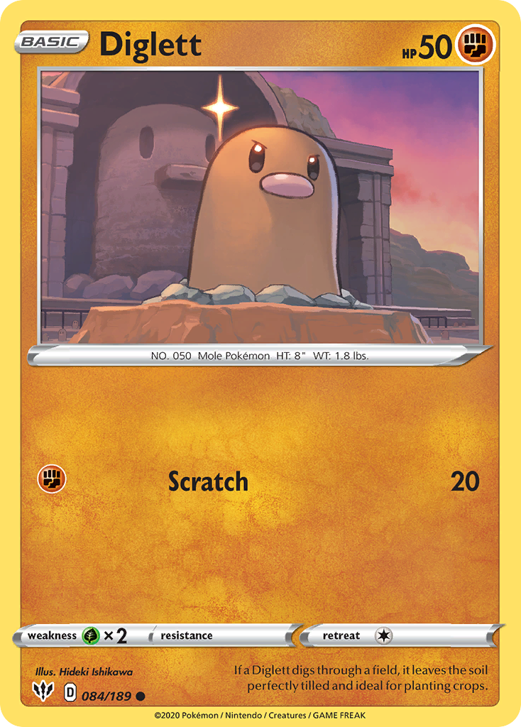 Diglett (084/189) [Sword & Shield: Darkness Ablaze] | Dragon's Lair Comics and Fantasy Houston TX