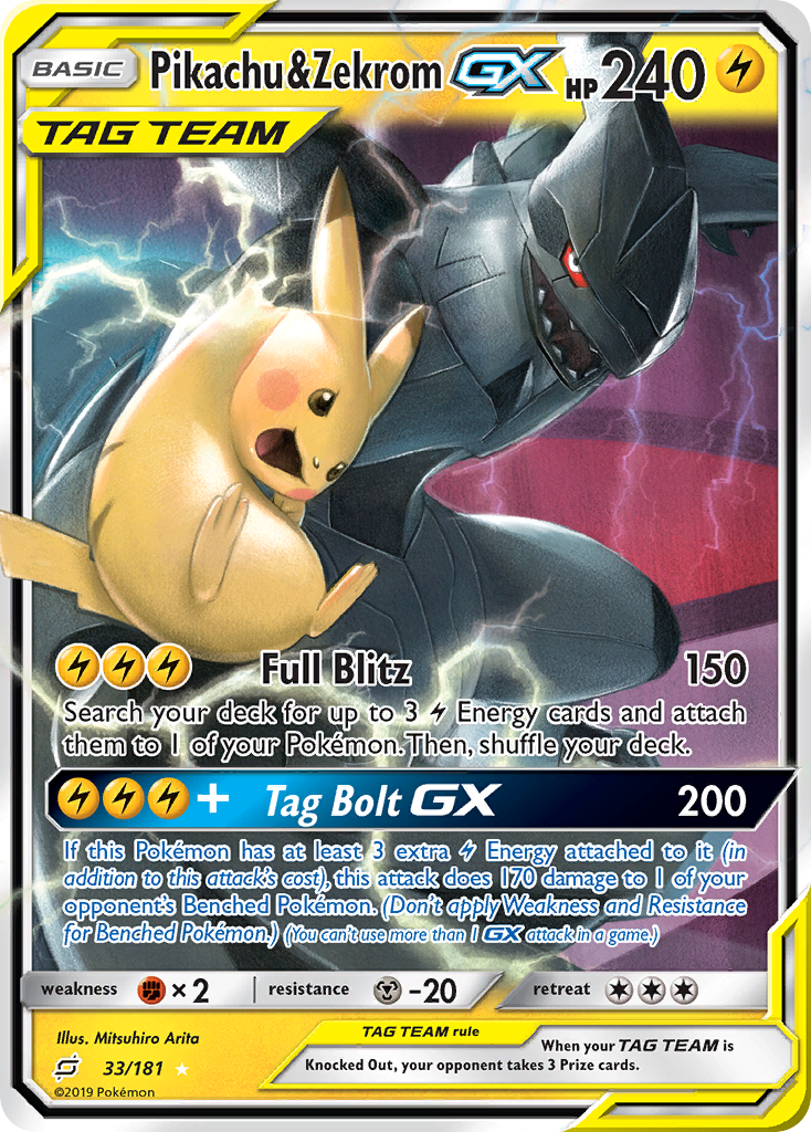 Pikachu & Zekrom GX (33/181) [Sun & Moon: Team Up] | Dragon's Lair Comics and Fantasy Houston TX