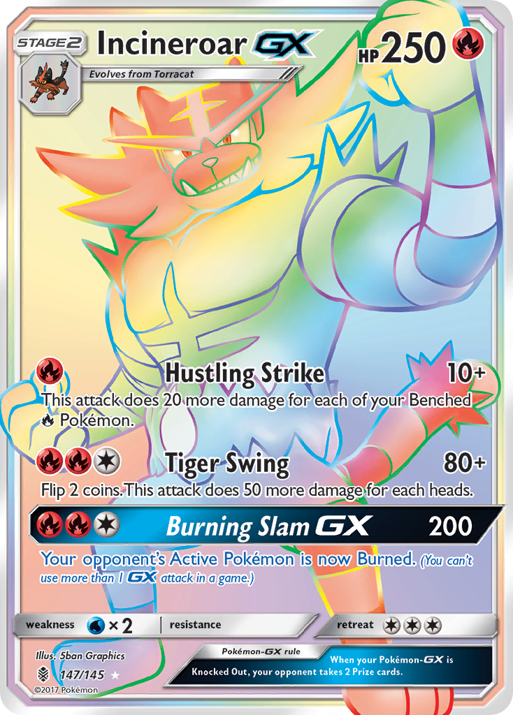 Incineroar GX (147/145) [Sun & Moon: Guardians Rising] | Dragon's Lair Comics and Fantasy Houston TX