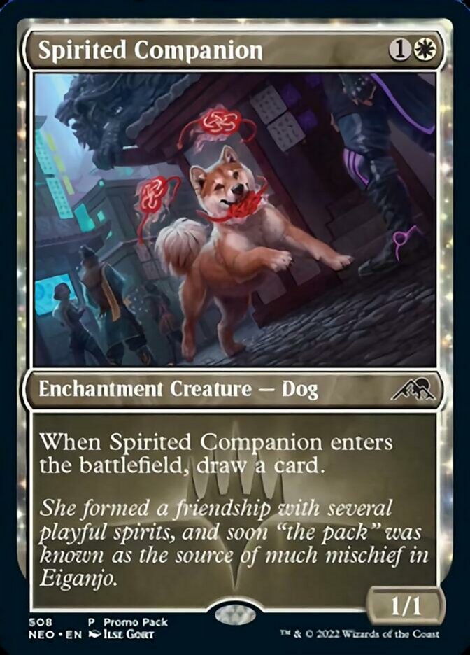 Spirited Companion (Promo Pack) [Kamigawa: Neon Dynasty Promos] | Dragon's Lair Comics and Fantasy Houston TX