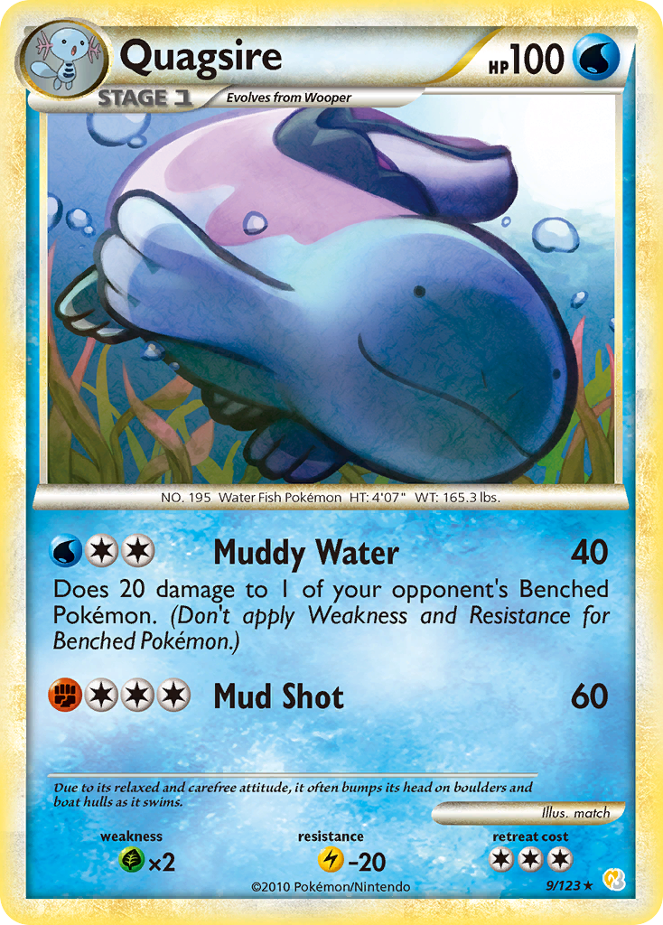 Quagsire (9/123) [HeartGold & SoulSilver: Base Set] | Dragon's Lair Comics and Fantasy Houston TX