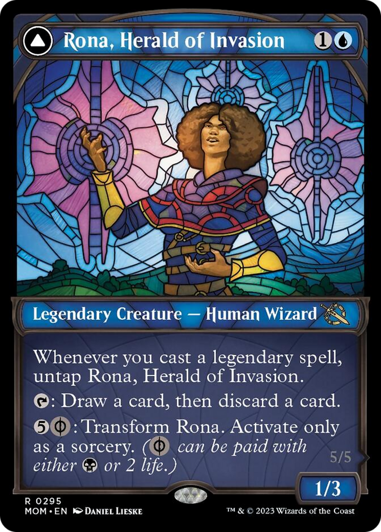 Rona, Herald of Invasion // Rona, Tolarian Obliterator (Showcase Planar Booster Fun) [March of the Machine] | Dragon's Lair Comics and Fantasy Houston TX