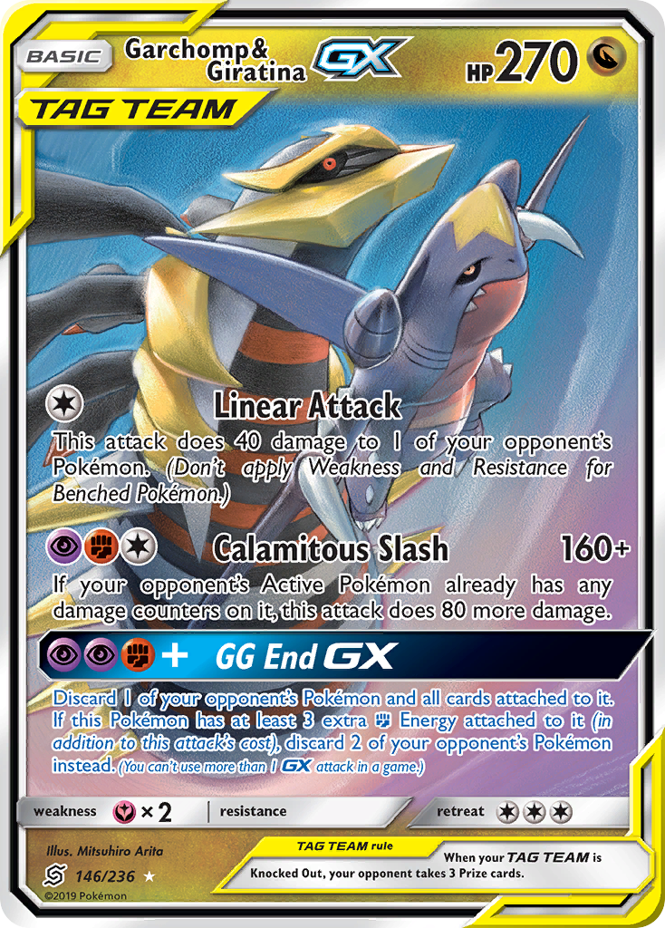 Garchomp & Giratina GX (146/236) [Sun & Moon: Unified Minds] | Dragon's Lair Comics and Fantasy Houston TX