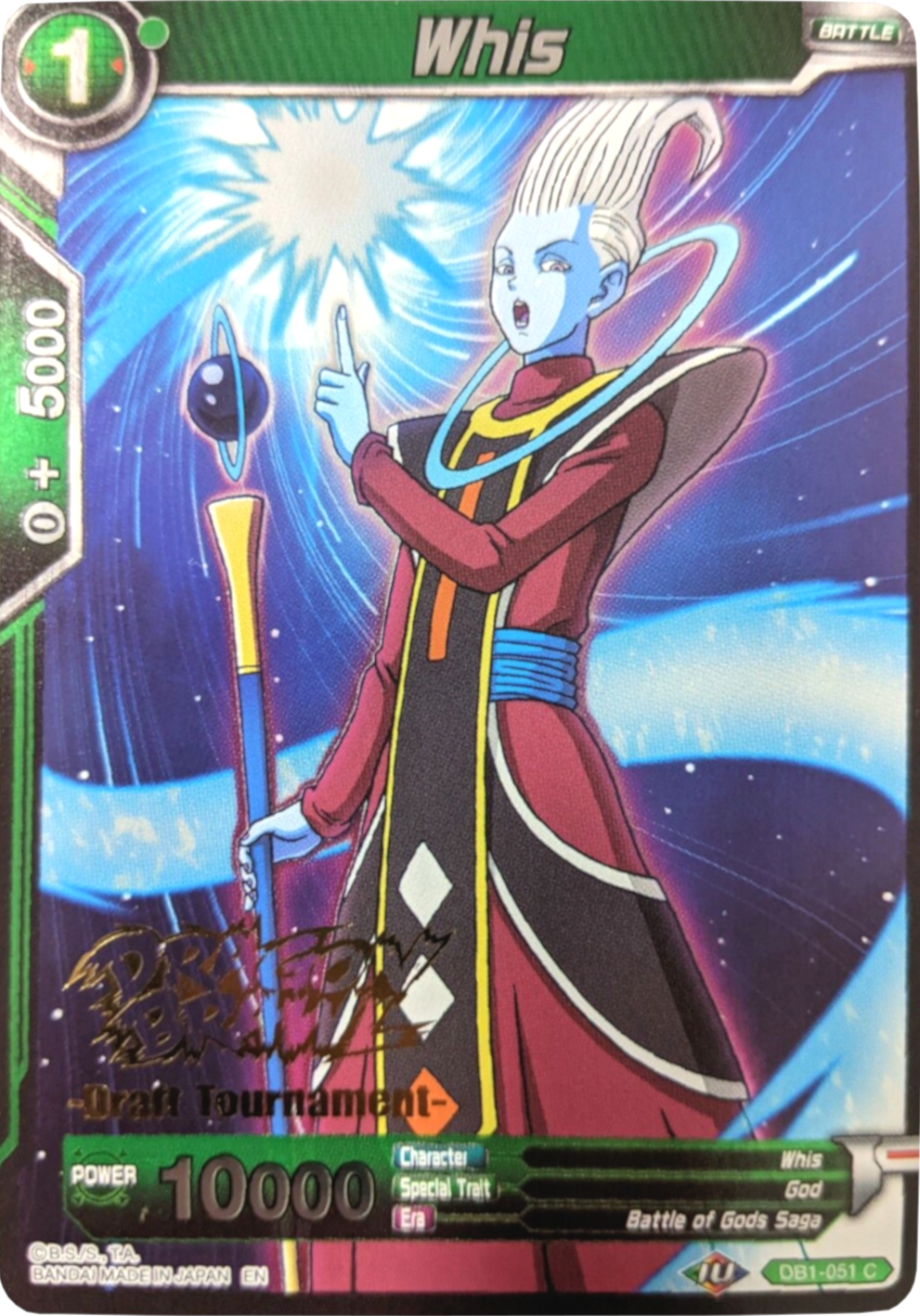 Whis (Dragon Brawl Draft Tournament Gold Stamped) (DB1-051) [Promotion Cards] | Dragon's Lair Comics and Fantasy Houston TX