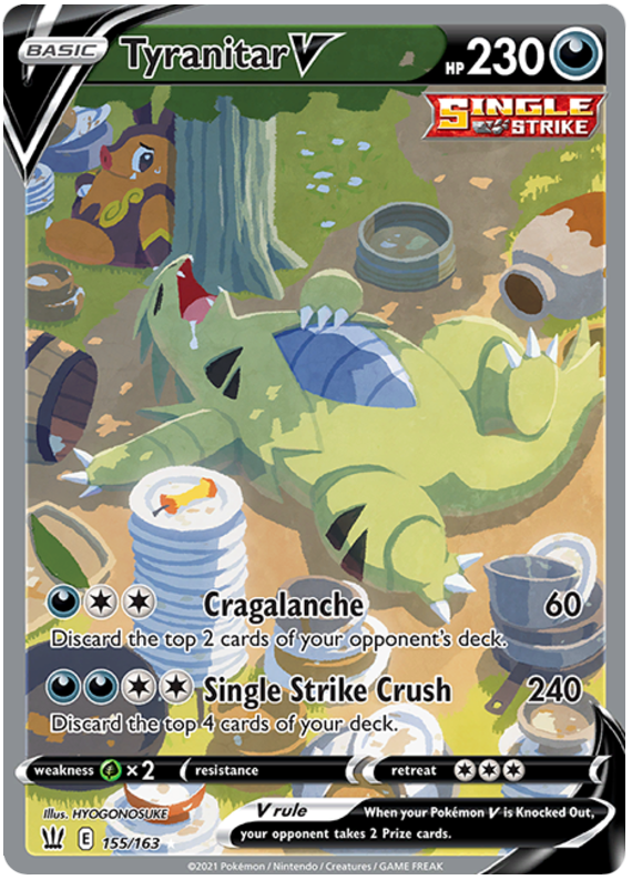 Tyranitar V (155/163) [Sword & Shield: Battle Styles] | Dragon's Lair Comics and Fantasy Houston TX