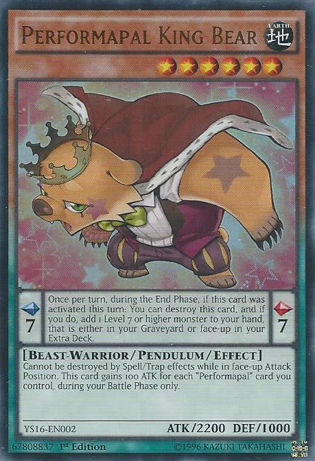 Performapal King Bear [YS16-EN002] Ultra Rare | Dragon's Lair Comics and Fantasy Houston TX