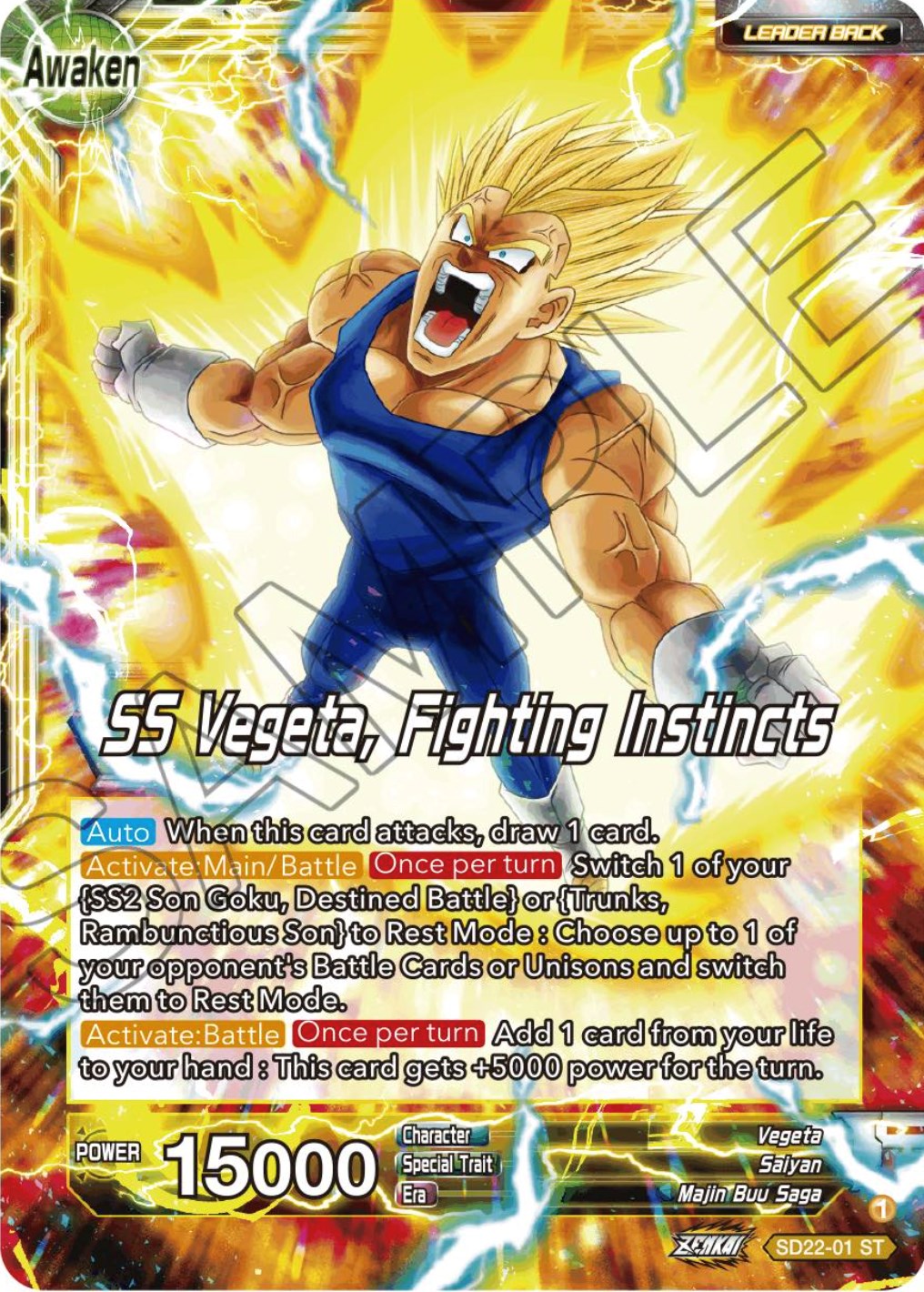 Vegeta // SS Vegeta, Fighting Instincts (Starter Deck Exclusive) (SD22-01) [Power Absorbed] | Dragon's Lair Comics and Fantasy Houston TX