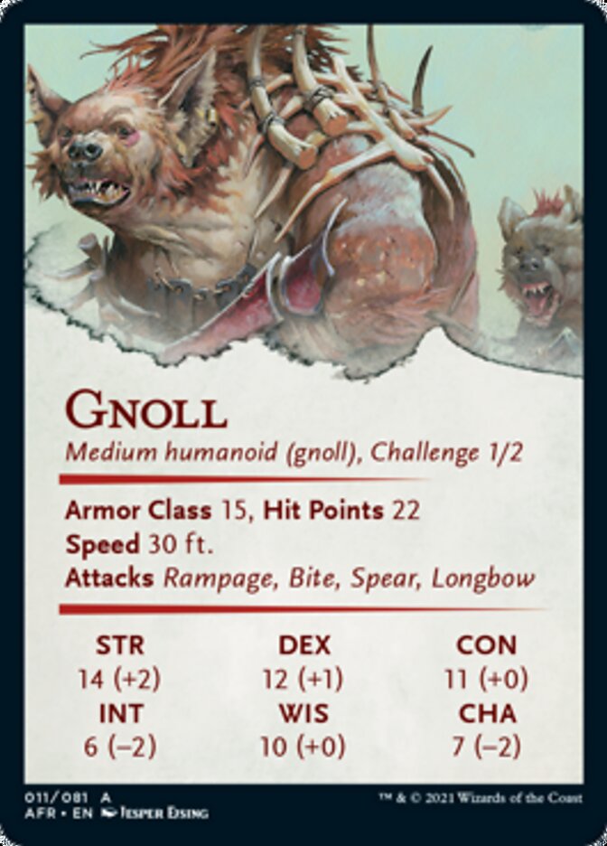 Gnoll Art Card (Gold-Stamped Signature) [Dungeons & Dragons: Adventures in the Forgotten Realms Art Series] | Dragon's Lair Comics and Fantasy Houston TX