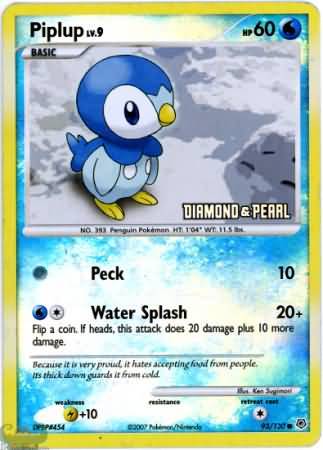 Piplup (93/130) [Burger King Promos: 2008 Collection] | Dragon's Lair Comics and Fantasy Houston TX