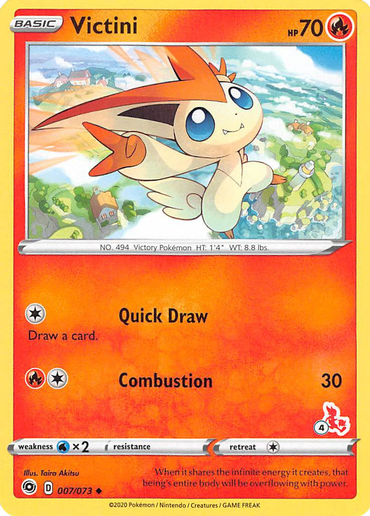 Victini (007/073) (Cinderace Stamp #4) [Battle Academy 2022] | Dragon's Lair Comics and Fantasy Houston TX