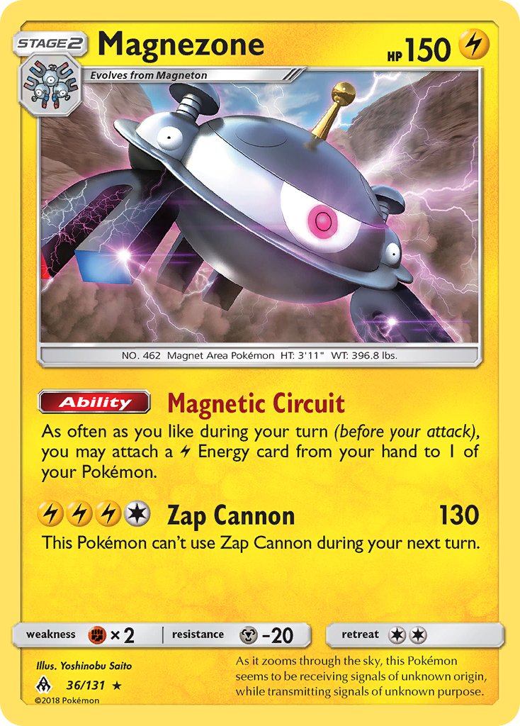 Magnezone (36/131) (Prerelease Kit Exclusive) (Theme Deck Exclusive) [Sun & Moon: Forbidden Light] | Dragon's Lair Comics and Fantasy Houston TX