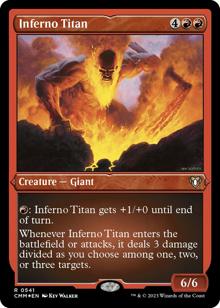 Inferno Titan (Foil Etched) [Commander Masters] | Dragon's Lair Comics and Fantasy Houston TX