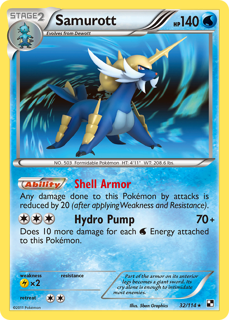 Samurott (32/114) [Black & White: Base Set] | Dragon's Lair Comics and Fantasy Houston TX