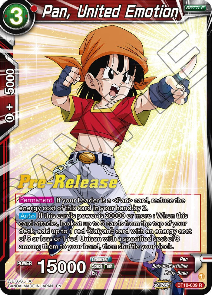 Pan, United Emotion (BT18-009) [Dawn of the Z-Legends Prerelease Promos] | Dragon's Lair Comics and Fantasy Houston TX