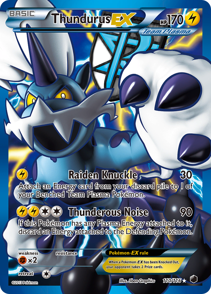 Thundurus EX (110/116) [Black & White: Plasma Freeze] | Dragon's Lair Comics and Fantasy Houston TX