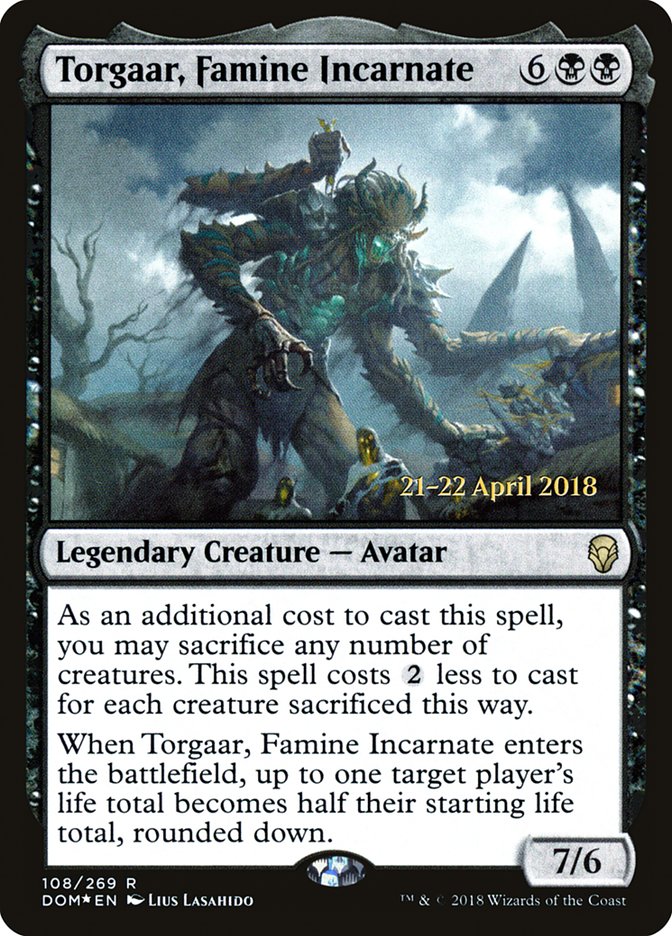 Torgaar, Famine Incarnate [Dominaria Prerelease Promos] | Dragon's Lair Comics and Fantasy Houston TX