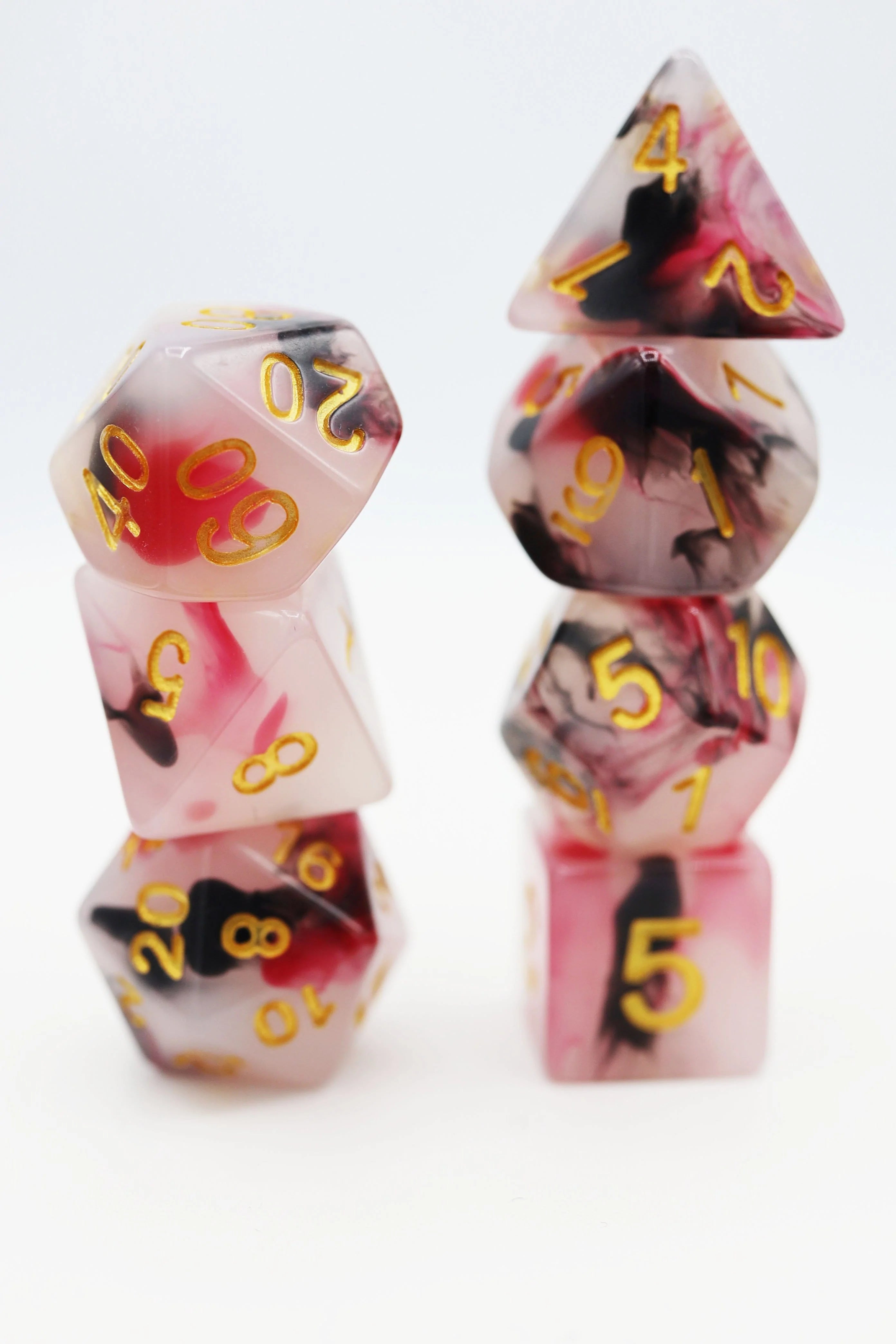 Foam Brain Black and Red Opalescent RPG Dice Set | Dragon's Lair Comics and Fantasy Houston TX