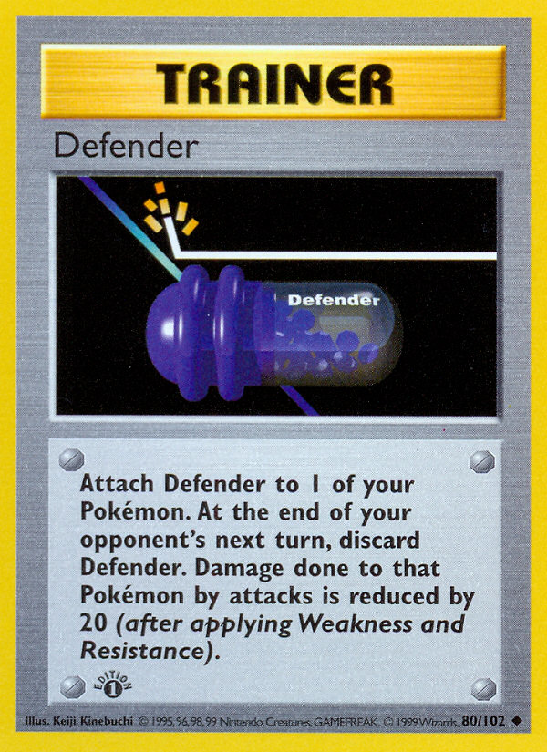 Defender (80/102) (Shadowless) [Base Set 1st Edition] | Dragon's Lair Comics and Fantasy Houston TX