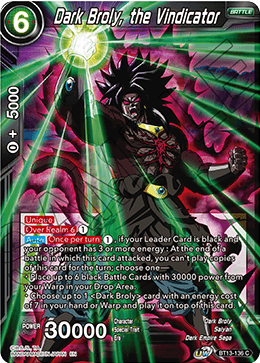 Dark Broly, the Vindicator (Common) (BT13-136) [Supreme Rivalry] | Dragon's Lair Comics and Fantasy Houston TX