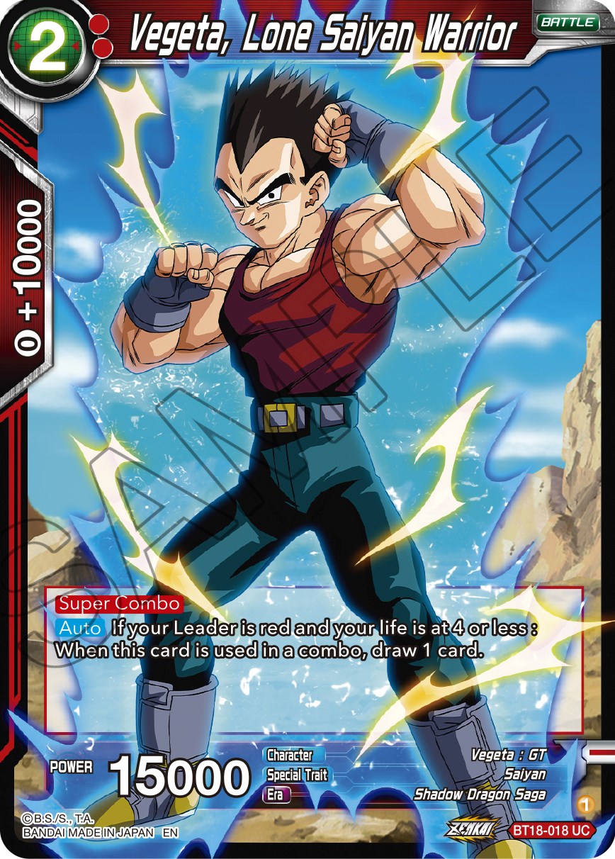 Vegeta, Lone Saiyan Warrior (BT18-018) [Dawn of the Z-Legends] | Dragon's Lair Comics and Fantasy Houston TX